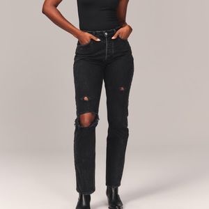 NWOT Abercrombie Curve Love High Rise Dad Black Jeans size 29